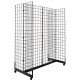 Gridwall Panel Display Fixture with Gondola Base with Casters - BLACK