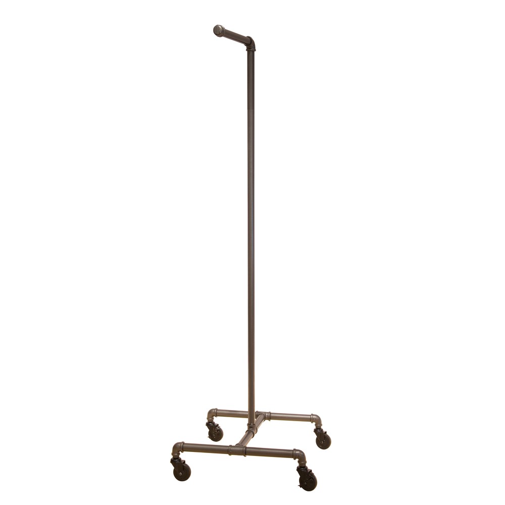 Single Bar Clothing Rack with Feature Ends - Pipe Clothing Rack