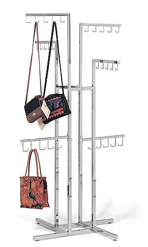 Purse Rack Only Garment Racks Deluxe Handbag Rack - Heavy Duty Commercial Grade Chrome Handbag Rack, 8 Adjustable Height Slant Arms, Perfect for